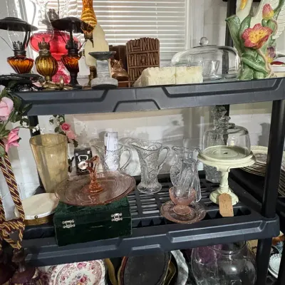 Three Shelves of Decor & Hosting Items
