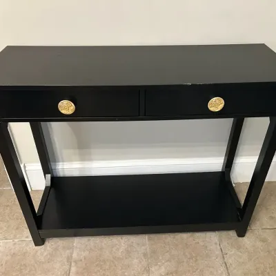 Black Console Table with Decorative Knobs