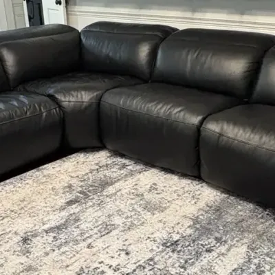 Black Sectional Dual Reclining Sofa