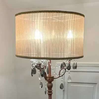Rose Gold Crystal Floor Lamp  
