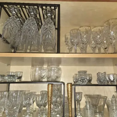 Vintage Crystal & Glassware: Cake Plates, Stemware
