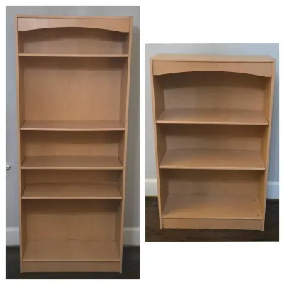 (2) Arched Crown Molding Bookshelves