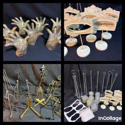 Assortment of Plate/Picture Stands & Place Card Stands 