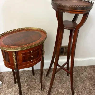 Vintage French Style Louis XVI Table & Plant Stand 