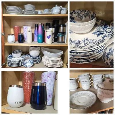 Vintage Mikasa China, Blue & White Dishes, Yeti Cup +