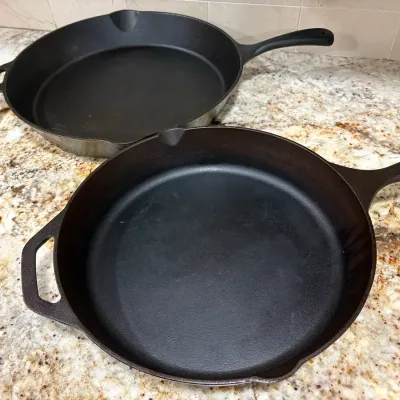 Two Large Cast Iron Skillets - Camp Chef