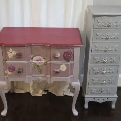 (2) Upcycled Accent Chest of Drawers