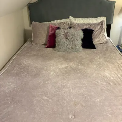 Queen Style Upholstered Headboard with Frame