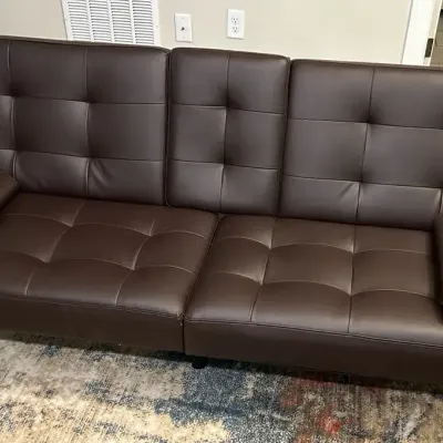 Small Sofa/ Futon with Fold Down Back 