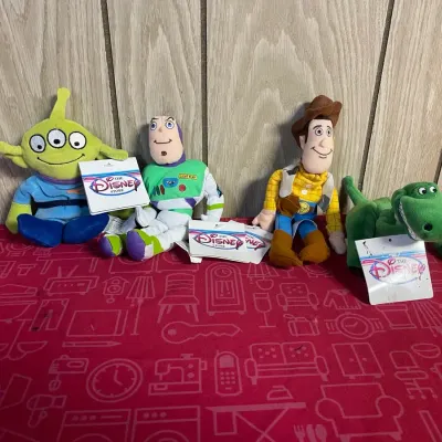 Vintage Disney Store Toy Story Mini Bean Bag Plush Lot of 4 - NWT