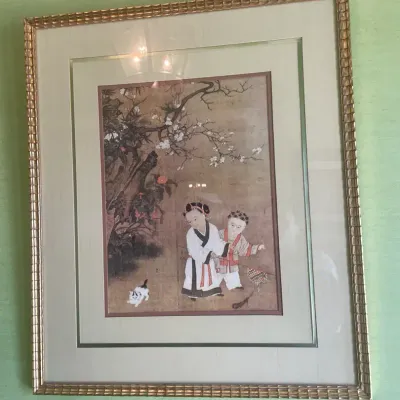 Framed Asian Art Print - Reproduction of Su Hanchen’s "Children Playing on a Winter Day"