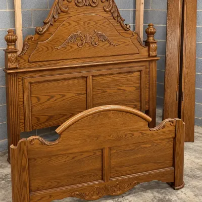 Vaughan Furniture Manor Queen Headboard & Footboard with Ornate Scroll Details