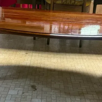 Vintage Queen Anne Style Solid Wood Drop Leaf Coffee Table - Cherry Finish