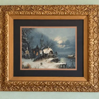 Albert Bredow "Winter Landscape" Framed Art Print
