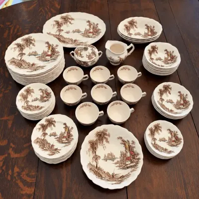 Johnson Brothers “Old Mill” Pattern China Set