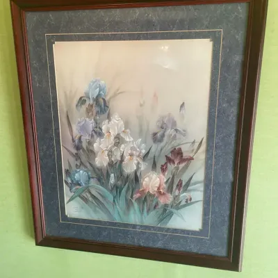 Lena Liu Signed & Numbered Limited Edition Framed Lithograph "Mixed Irises II" 453/2500