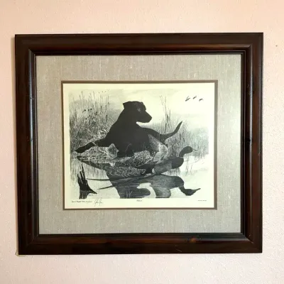 "Retrieve" Framed Wildlife Signed and Numbered Print by Artist, Glenn Gore