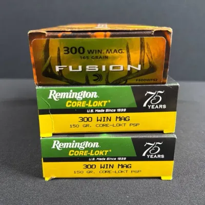 Federal Fusion Remington Core-Lokt .300 Win Mag Rifle Ammunition – 3 Full Boxes