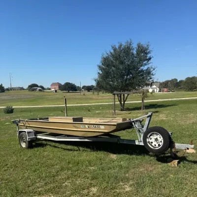 17ft Custom Craft Lobell’s Aluminum Jon Boat with Galvanized Trailer