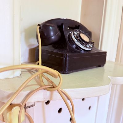 Sale Photo Thumbnail #39: Vintage black rotary telephone