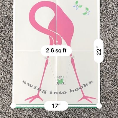 Sale Photo Thumbnail #7: 1964 Bruno Munari Italian Artist Iconic Swing into Books Children's Book Week Poster.-Signed Munari-Litho in USA signed Amazing condition with folds quarters.