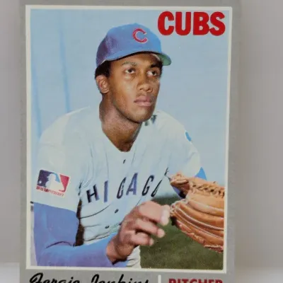 Sale Photo Thumbnail #756: 1970 Topps Fergie Jenkins Chicago Cubs baseball card (#70) in excellent condition with crisp corners and bright coloring.