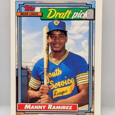 Sale Photo Thumbnail #670: 1992 Topps Manny Ramirez Draft Pick rookie baseball card, #156. The card is unsubmitted and features sharp corners and clean centering.