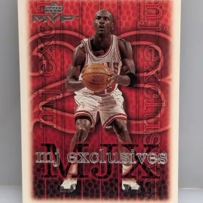 Sale Photo Thumbnail #404: 1999-00 Upper Deck MVP 'MJ Exclusives' Michael Jordan trading card #215 in good condition.