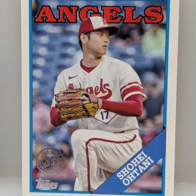 Sale Photo Thumbnail #381: 2023 Topps Shohei Ohtani #T88-2 baseball card featuring the 1988 Topps 35th Anniversary design.