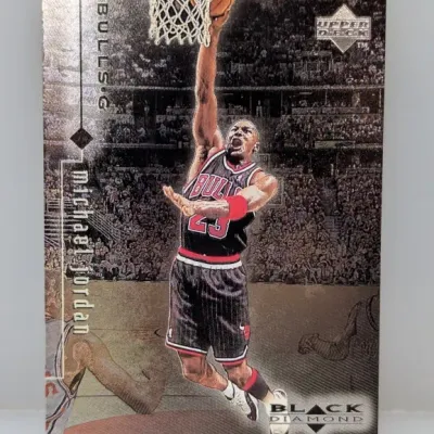 Sale Photo Thumbnail #289: Upper Deck Black Diamond Michael Jordan Chicago Bulls basketball trading card in raw condition.