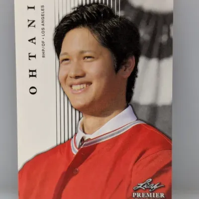 Sale Photo Thumbnail #476: Shohei Ohtani Leaf Premier Rookie trading card featuring his Los Angeles Angels tenure.
