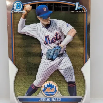 Sale Photo Thumbnail #279: Bowman Chrome 1st Bowman trading card featuring Jesus Baez of the New York Mets.