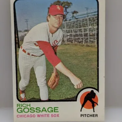 Sale Photo Thumbnail #575: 1973 Topps Rich Gossage rookie baseball card, #174, featuring the pitcher in his Chicago White Sox uniform.