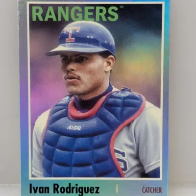 Sale Photo Thumbnail #348: 1991 Leaf Gold Rookie Ivan Rodriguez baseball card #272, featuring the Texas Rangers catcher in sharp condition.