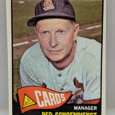 Sale Photo Thumbnail #611: 1973 Topps Red Schoendienst #425 baseball trading card featuring him as Manager for the St. Louis Cardinals.