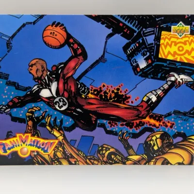 Sale Photo Thumbnail #915: 1992-93 Upper Deck Fanimations Agent 23 basketball trading card featuring artwork by Jim Lee.