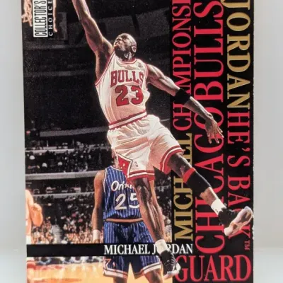 Sale Photo Thumbnail #863: 1995-96 Upper Deck Collector's Choice Michael Jordan "He's Back" basketball trading card #45.