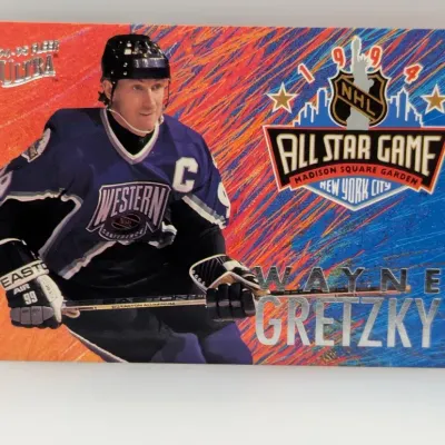 Sale Photo Thumbnail #788: 1994-95 Fleer Ultra Wayne Gretzky '94 NHL All-Star Game hockey trading card.