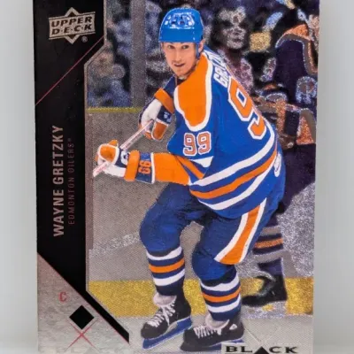 Sale Photo Thumbnail #462: Upper Deck Black Diamond Wayne Gretzky Edmonton Oilers hockey trading card in raw, unsubmitted condition.