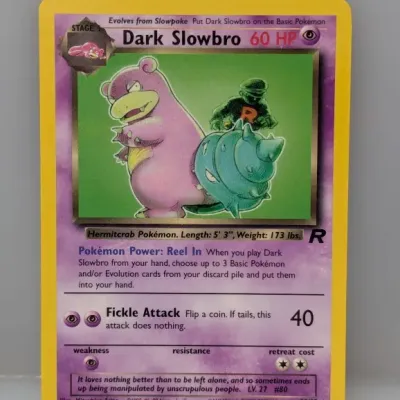 Sale Photo Thumbnail #831: Dark Slowbro Pokémon card numbered 29/82 from the Team Rocket set, released in 2000.