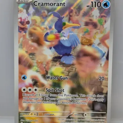 Sale Photo Thumbnail #109: Pokémon TCG Cramorant illustration rare card from the Twilight Masquerade expansion, numbered 176/167, featuring full-art foil artwork by Fujimoto Gold.