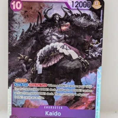 Sale Photo Thumbnail #823: One Piece Card Game Kaido super rare full-art character card, model OP17-062 SR, in near-mint condition.