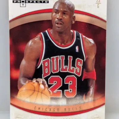 Sale Photo Thumbnail #369: Fleer Hot Prospects Michael Jordan Chicago Bulls trading card in sharp condition.