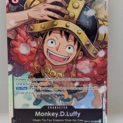 Sale Photo Thumbnail #814: One Piece Card Game Monkey.D.Luffy super rare full-art character card (OP17-093 SR).