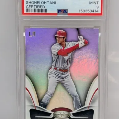 Sale Photo Thumbnail #63: PSA-graded 9 Mint 2019 Panini Chronicles Shohei Ohtani Certified baseball trading card #5.