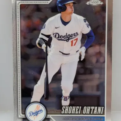 Sale Photo Thumbnail #872: 2024 Topps Chrome Shohei Ohtani #1 Los Angeles Dodgers trading card in good condition.