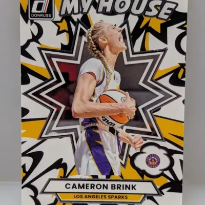 Sale Photo Thumbnail #768: Panini Donruss 'My House' insert trading card featuring Cameron Brink of the Los Angeles Sparks.