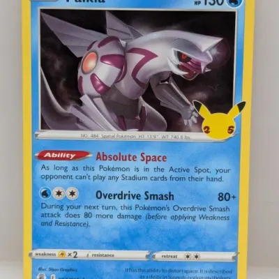 Sale Photo Thumbnail #749: 2021 Pokémon Celebrations 25th Anniversary Palkia holofoil trading card, number 004/025.