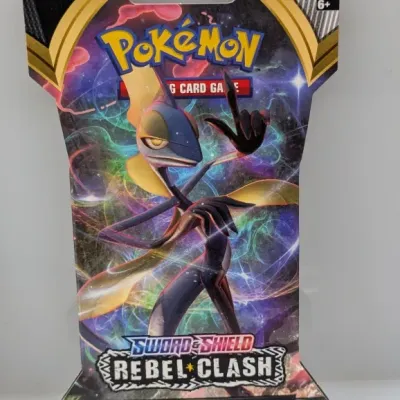 Sale Photo Thumbnail #556: Sealed Pokémon TCG Sword & Shield Rebel Clash sleeved booster pack featuring Inteleon art.