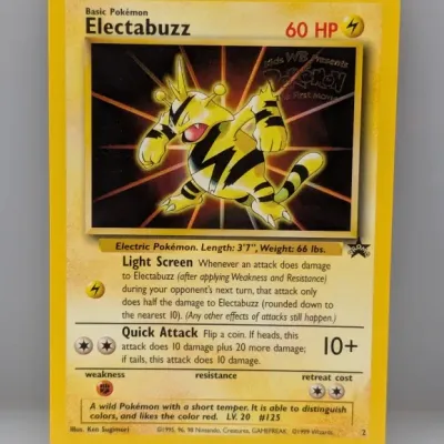 Sale Photo Thumbnail #864: Electabuzz #2 Kids WB Pokémon: The First Movie black star promo card, released in 1999.